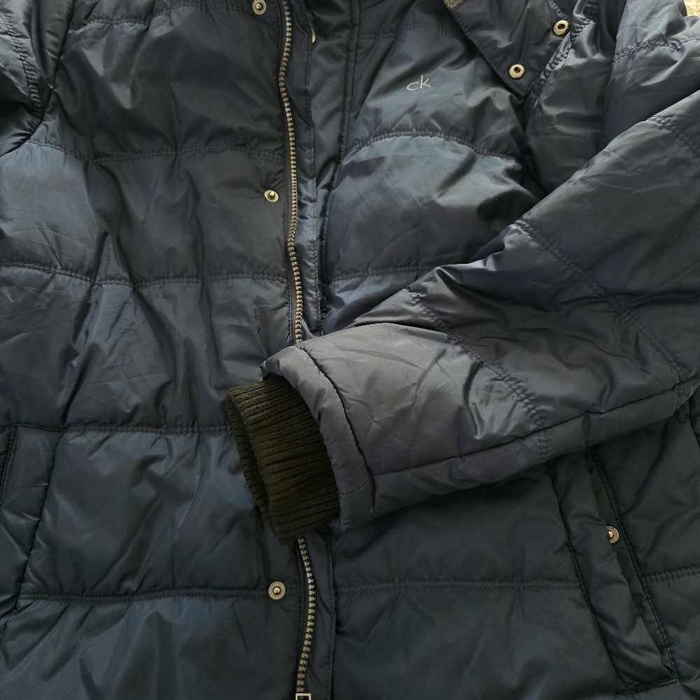 Calvin Klein Boys Hooded Blue Puffer Jacket Size L/G 14-16 - Picture 7 of 7